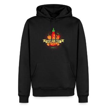 Capsaicin Addict - Männer Premium Bio Hoodie - Schwarz - Vorne - Nico (187cm)