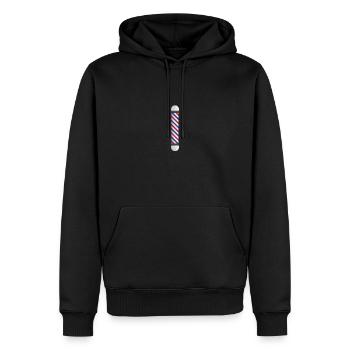 Barber - Männer Premium Bio Hoodie - Schwarz - Vorne - Nico (187cm)