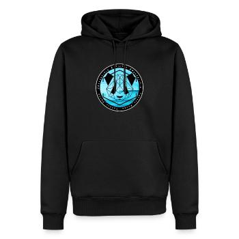 Tattoo_Panda - ,,TikTok" - Männer Premium Bio Hoodie - Schwarz - Vorne - Nico (187cm)