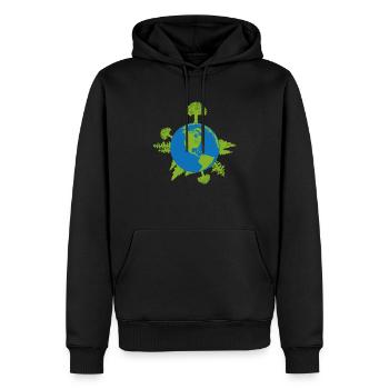 Énergie verte cadeau climat terre environnement vert éco - Sweat à capuche Premium bio Homme - noir - Devant - Nico (187cm)