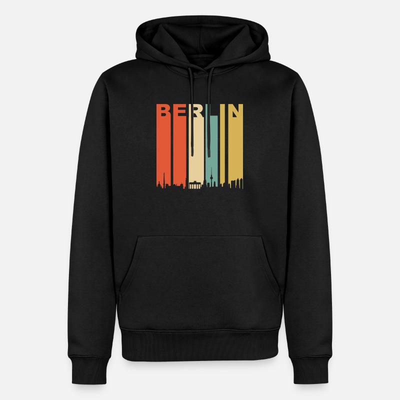 Skyline de Berlin - Sweat à capuche Premium bio Homme - noir