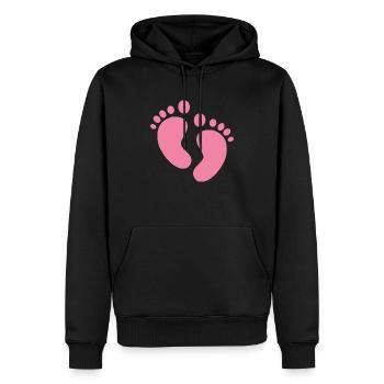 Footprint baby pink gift pregnant birth - Men’s Premium Organic Hoodie - black - Front - Nico (187cm)