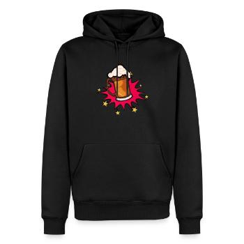biere explosion bulle etoile mousse alcool binouze - Sweat à capuche Premium bio Homme - noir - Devant - Nico (187cm)