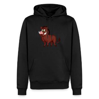freundliches Wildschwein - Männer Premium Bio Hoodie - Schwarz - Vorne - Nico (187cm)