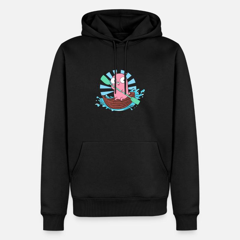 GoLang Gopher Bootspaddel - Männer Premium Bio Hoodie - Schwarz