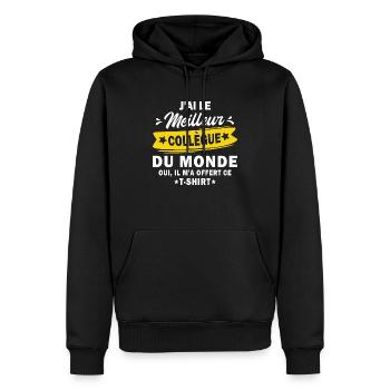 j'ai le meilleur collègue du monde - Sweat à capuche Premium bio Homme - noir - Devant - Nico (187cm)