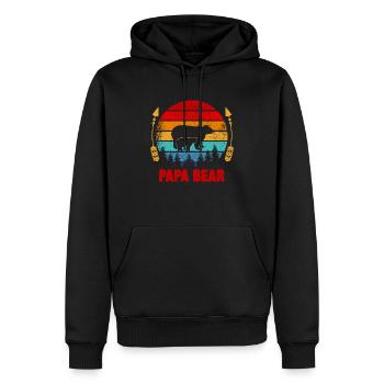Stolzer glücklicher Papa Bär Vater Familie Lustig - Männer Premium Bio Hoodie - Schwarz - Vorne - Nico (187cm)