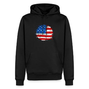 USA Amerika America Flagge Flag - Männer Premium Bio Hoodie - Schwarz - Vorne - Nico (187cm)