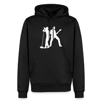 Rock Music Rock and Roll Guitar - Sweat à capuche Premium bio Homme - noir - Devant - Nico (187cm)