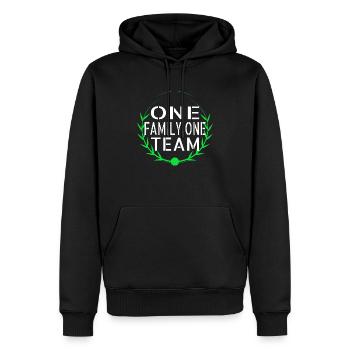 gift idea mom adopt travel christmas greeting - Sweat à capuche Premium bio Homme - noir - Devant - Nico (187cm)