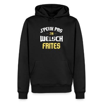 J'peux pas j'ai welsch frites chti cadeau humour - Sweat à capuche Premium bio Homme - noir - Devant - Nico (187cm)