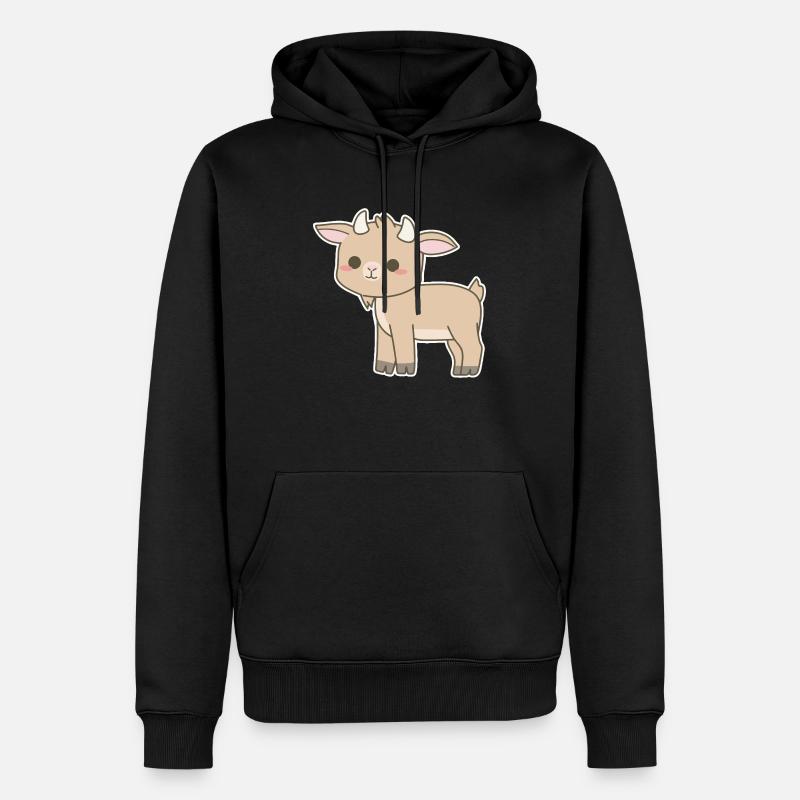 Ziege - Männer Premium Bio Hoodie - Schwarz