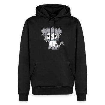 Chinesischer Schopfhund - Männer Premium Bio Hoodie - Schwarz - Vorne - Nico (187cm)