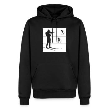 Biathlon - Männer Premium Bio Hoodie - Schwarz - Vorne - Nico (187cm)