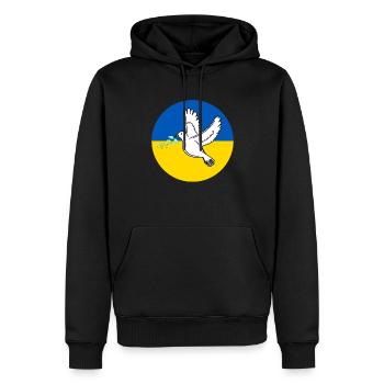 Ukraine Flag with peace dove - Männer Premium Bio Hoodie - Schwarz - Vorne - Nico (187cm)