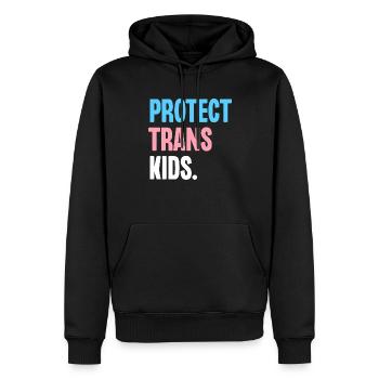 Protéger les enfants trans - Sweat à capuche Premium bio Homme - noir - Devant - Nico (187cm)