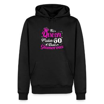 Geburtstag Königin wird 60 60. Geburtstag Frauen - Männer Premium Bio Hoodie - Schwarz - Vorne - Nico (187cm)