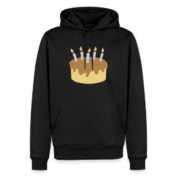 Gâteau d’anniversaire aux 5 bougies - Sweat à capuche Premium bio Homme - noir - Devant - Nico (187cm)
