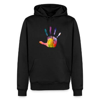 Damen, Herre, kinder T-shirt für jeden Anlass - Männer Premium Bio Hoodie - Schwarz - Vorne - Nico (187cm)