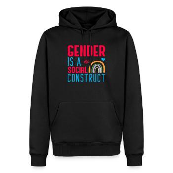 Gender is a Social Construct - Männer Premium Bio Hoodie - Schwarz - Vorne - Nico (187cm)