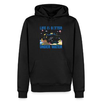 Diving Adventure Divers Sea Ocean - Men’s Premium Organic Hoodie - black - Front - Nico (187cm)