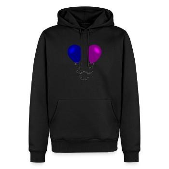 Ballon, Ballons, Fête, - Sweat à capuche Premium bio Homme - noir - Devant - Nico (187cm)