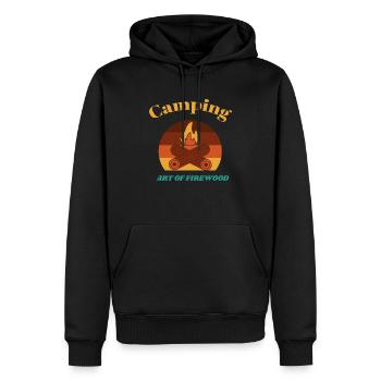 Campingplatz Kunst des Brennholzes - Männer Premium Bio Hoodie - Schwarz - Vorne - Nico (187cm)