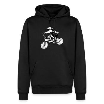 BMX Race Racing Mountainbike Motocross - Männer Premium Bio Hoodie - Schwarz - Vorne - Nico (187cm)