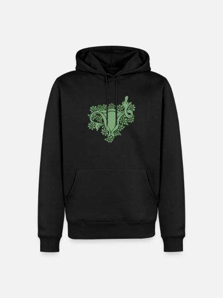 Middle Finger Uterus Pro-Choice - Men’s Premium Organic Hoodie - black