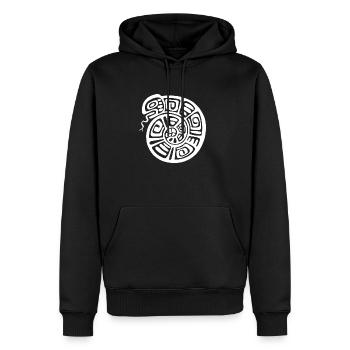 Culture des Incas, serpent - Sweat à capuche Premium bio Homme - noir - Devant - Nico (187cm)