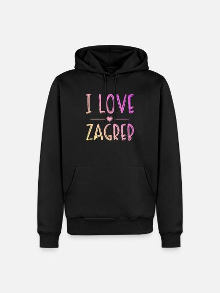 I Love Zagreb - Men’s Premium Organic Hoodie - black