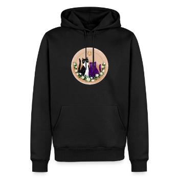 Zwei Katzen - Männer Premium Bio Hoodie - Schwarz - Vorne - Nico (187cm)