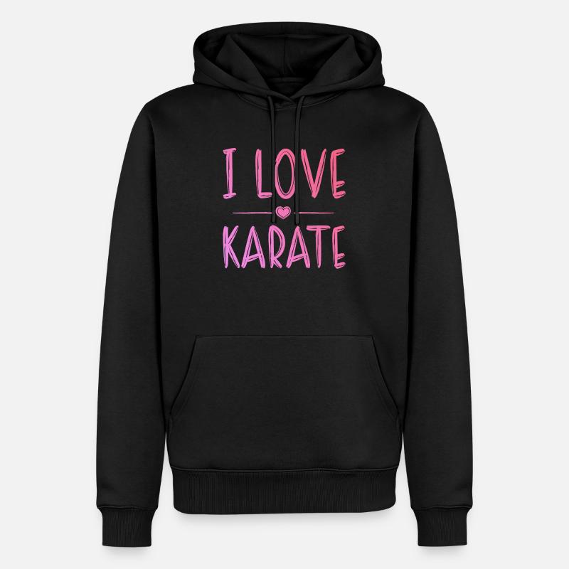 J’adore le karaté - Sweat à capuche Premium bio Homme - noir