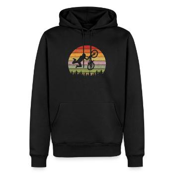 BMX Retro Radsport Geschenk Fahrrad Vintage - Männer Premium Bio Hoodie - Schwarz - Vorne - Nico (187cm)