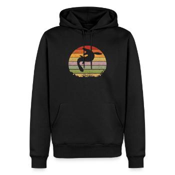 Mosasaurus Retro Vintage Dino - Sweat à capuche Premium bio Homme - noir - Devant - Nico (187cm)