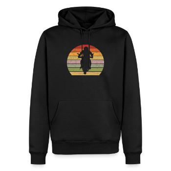 Motorrad Retro Bike Vintage Geschenk - Männer Premium Bio Hoodie - Schwarz - Vorne - Nico (187cm)