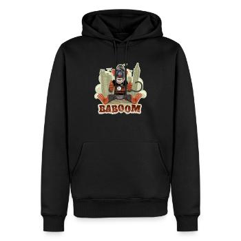 baboom version I - Sweat à capuche Premium bio Homme - noir - Devant - Nico (187cm)