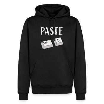 Strg V Einfügen - Männer Premium Bio Hoodie - Schwarz - Vorne - Nico (187cm)