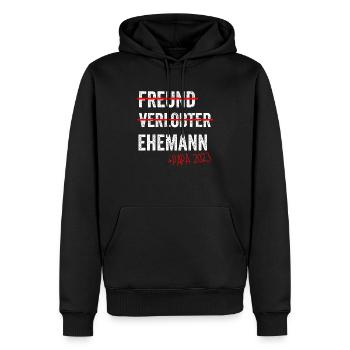 Vater 2023 Schwanger Werdender Papa - Männer Premium Bio Hoodie - Schwarz - Vorne - Nico (187cm)