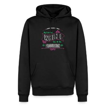 Développeur backend drôles de dictons géniaux - Sweat à capuche Premium bio Homme - noir - Devant - Nico (187cm)