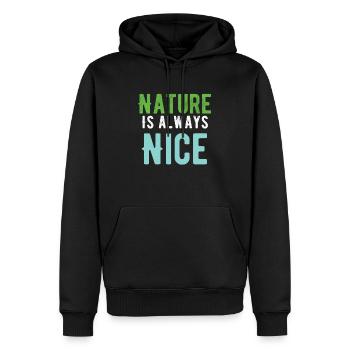 La nature est toujours agréable - Sweat à capuche Premium bio Homme - noir - Devant - Nico (187cm)