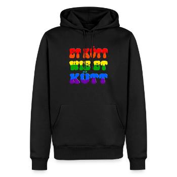 Kölner Et Kütt Wie Et Kütt Köln Dialekt - Männer Premium Bio Hoodie - Schwarz - Vorne - Nico (187cm)
