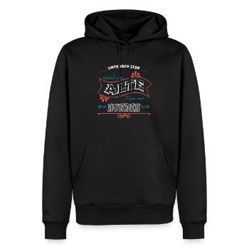 tier valentinstag beziehung - Männer Premium Bio Hoodie - Schwarz - Vorne - Nico (187cm)