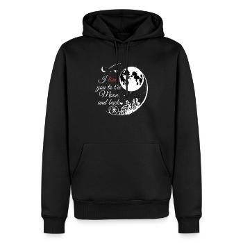 Liebe dich zum Mond Geschenk heiliges Paar - Männer Premium Bio Hoodie - Schwarz - Vorne - Nico (187cm)