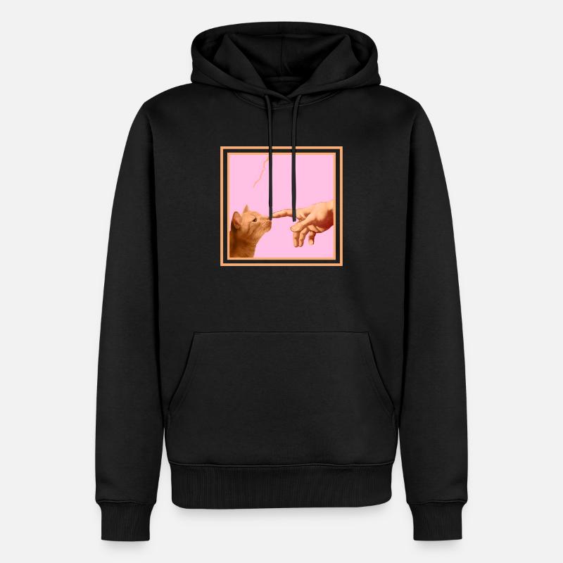 Chat - Sweat à capuche Premium bio Homme - noir