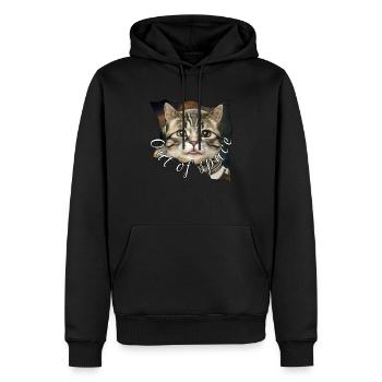 Space cat 7 - Männer Premium Bio Hoodie - Schwarz - Vorne - Nico (187cm)