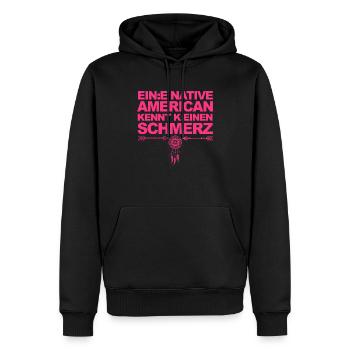 Satire & Ironie: Ein Indianer kennt keinen Schmerz - Männer Premium Bio Hoodie - Schwarz - Vorne - Nico (187cm)