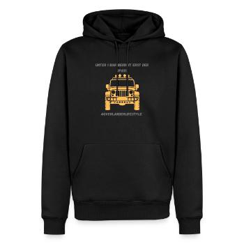 Unter 1 Bar kein Spaß - Männer Premium Bio Hoodie - Schwarz - Vorne - Nico (187cm)