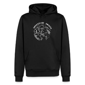 Mountains Climbers Nature Adventure - Men’s Premium Organic Hoodie - black - Front - Nico (187cm)