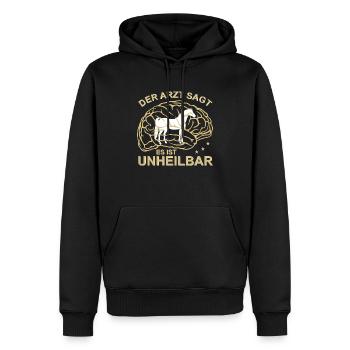 Pferd Der Arzt sagt es ist unheilbar - Männer Premium Bio Hoodie - Schwarz - Vorne - Nico (187cm)